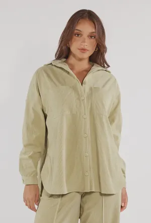 Adalia Shacket Green Cord