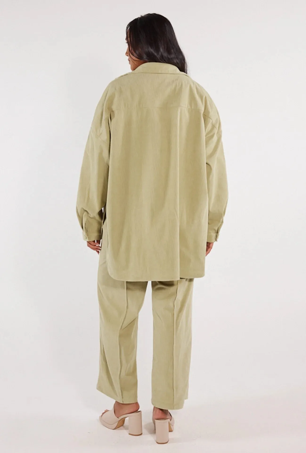 Adalia Shacket Green Cord