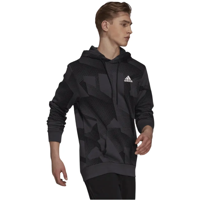 Adidas FNG 3Bar Camo GFX Hoodie in Black