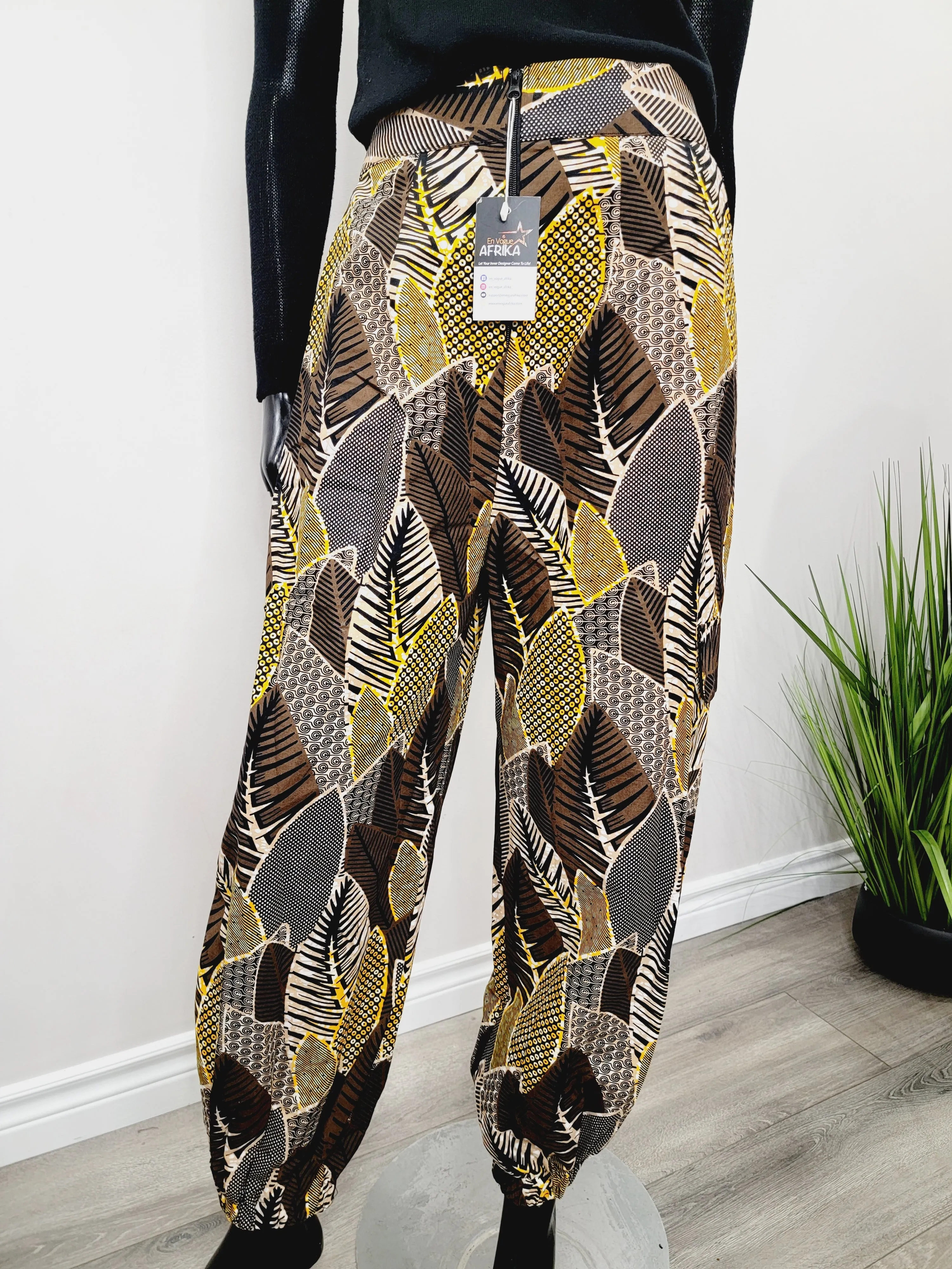 African Print Cargo Pants