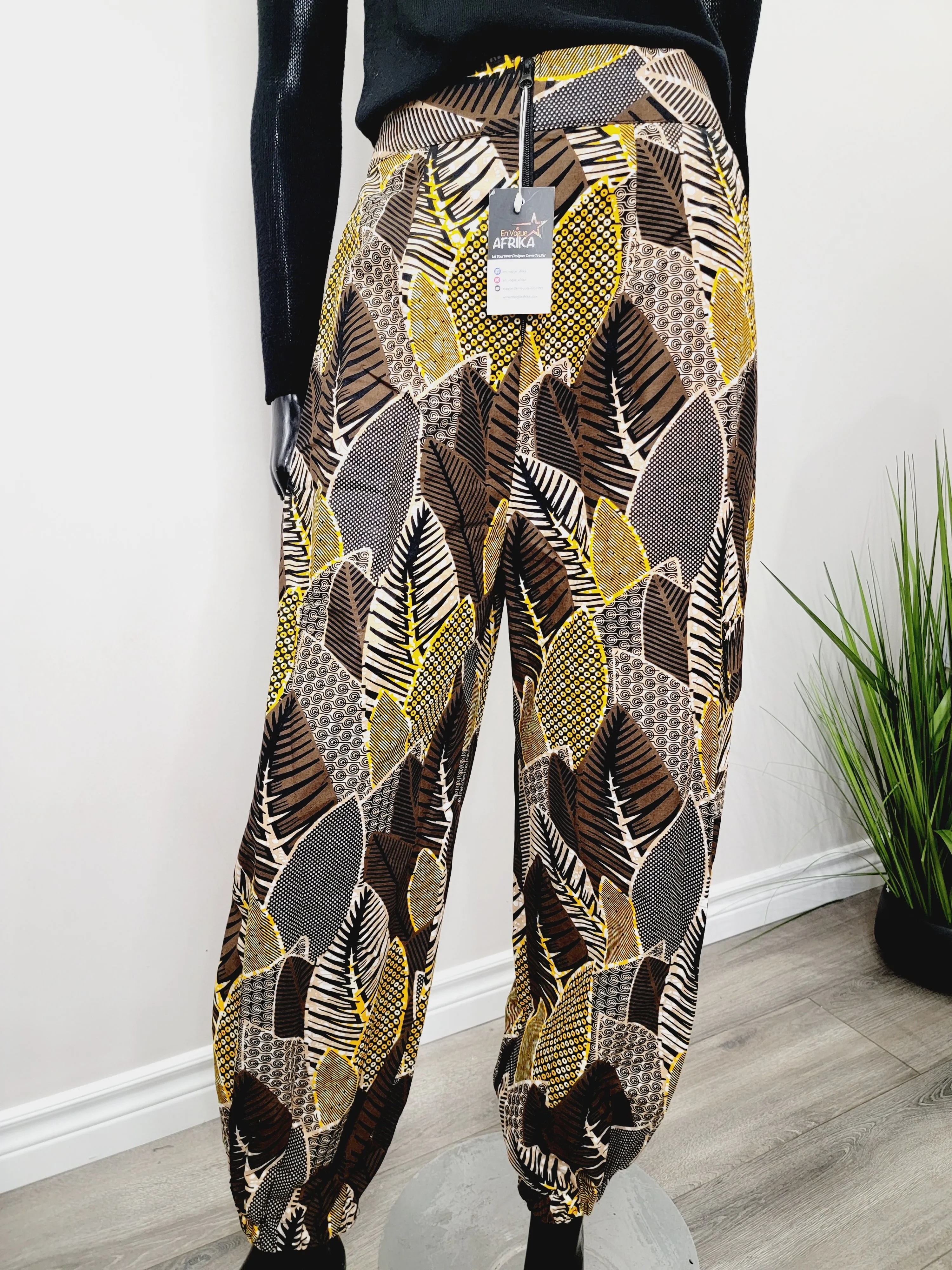 African Print Cargo Pants