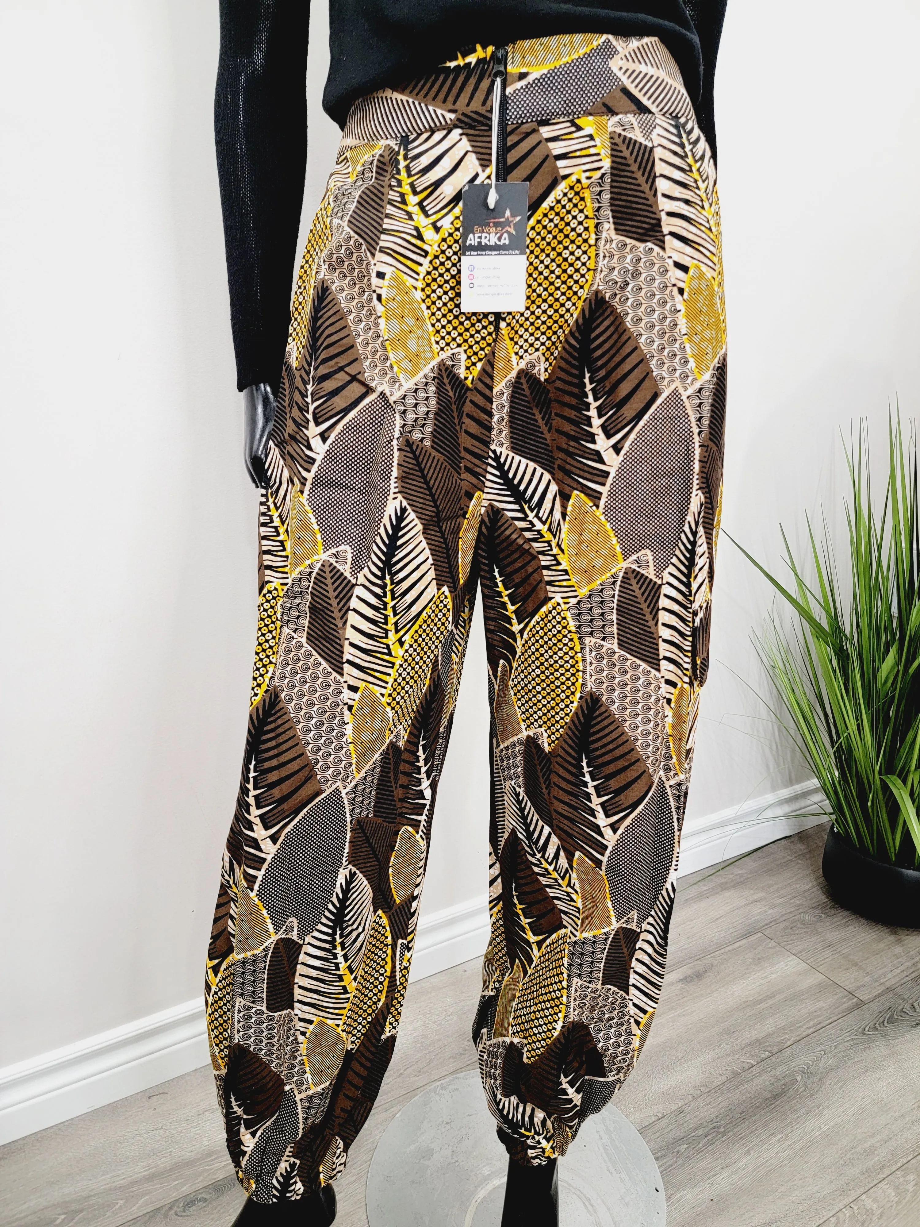 African Print Cargo Pants