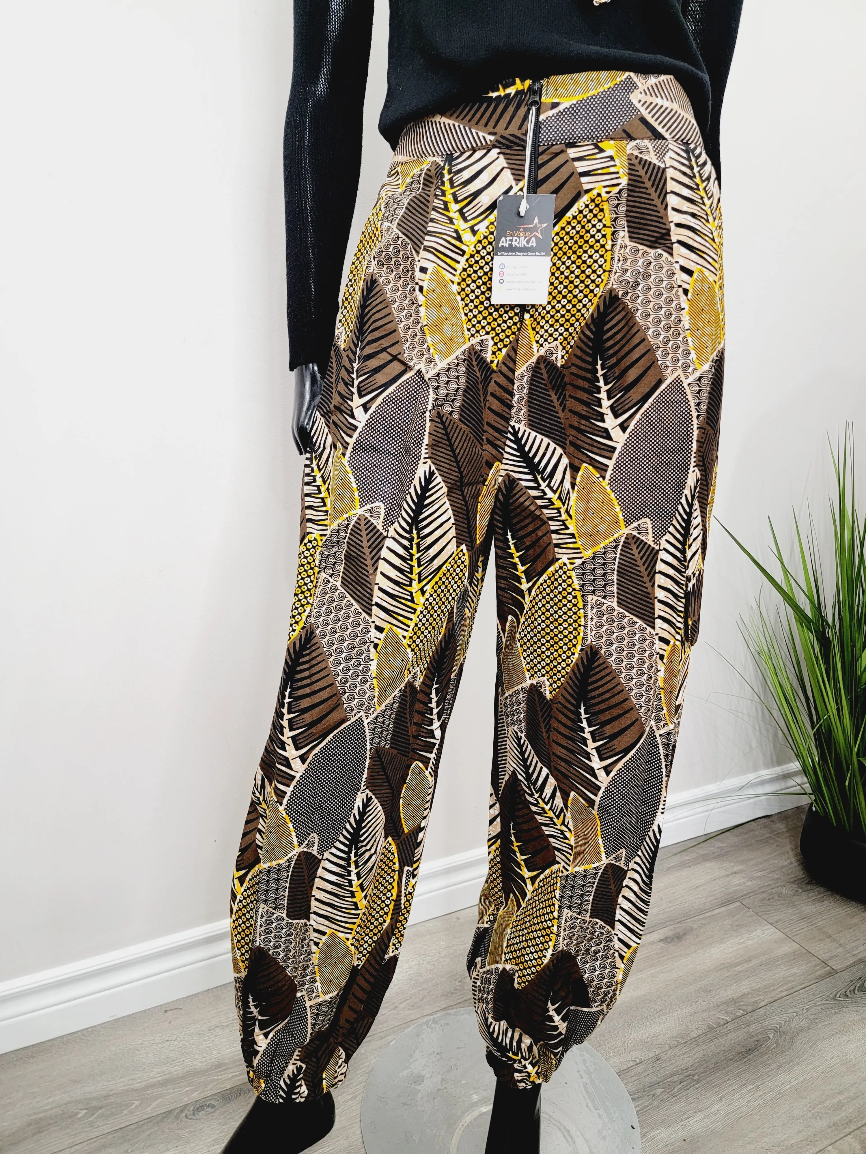 African Print Cargo Pants