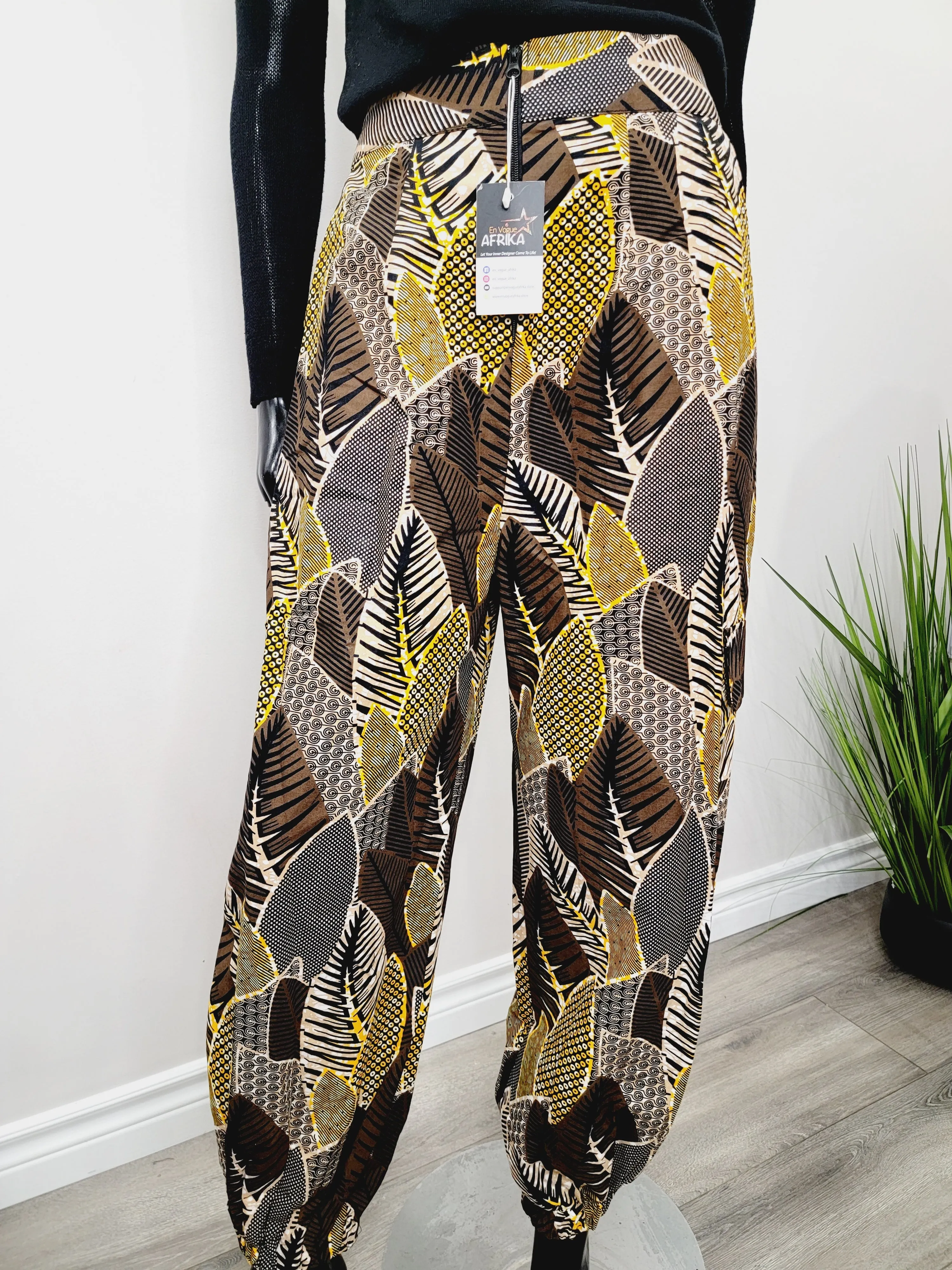 African Print Cargo Pants