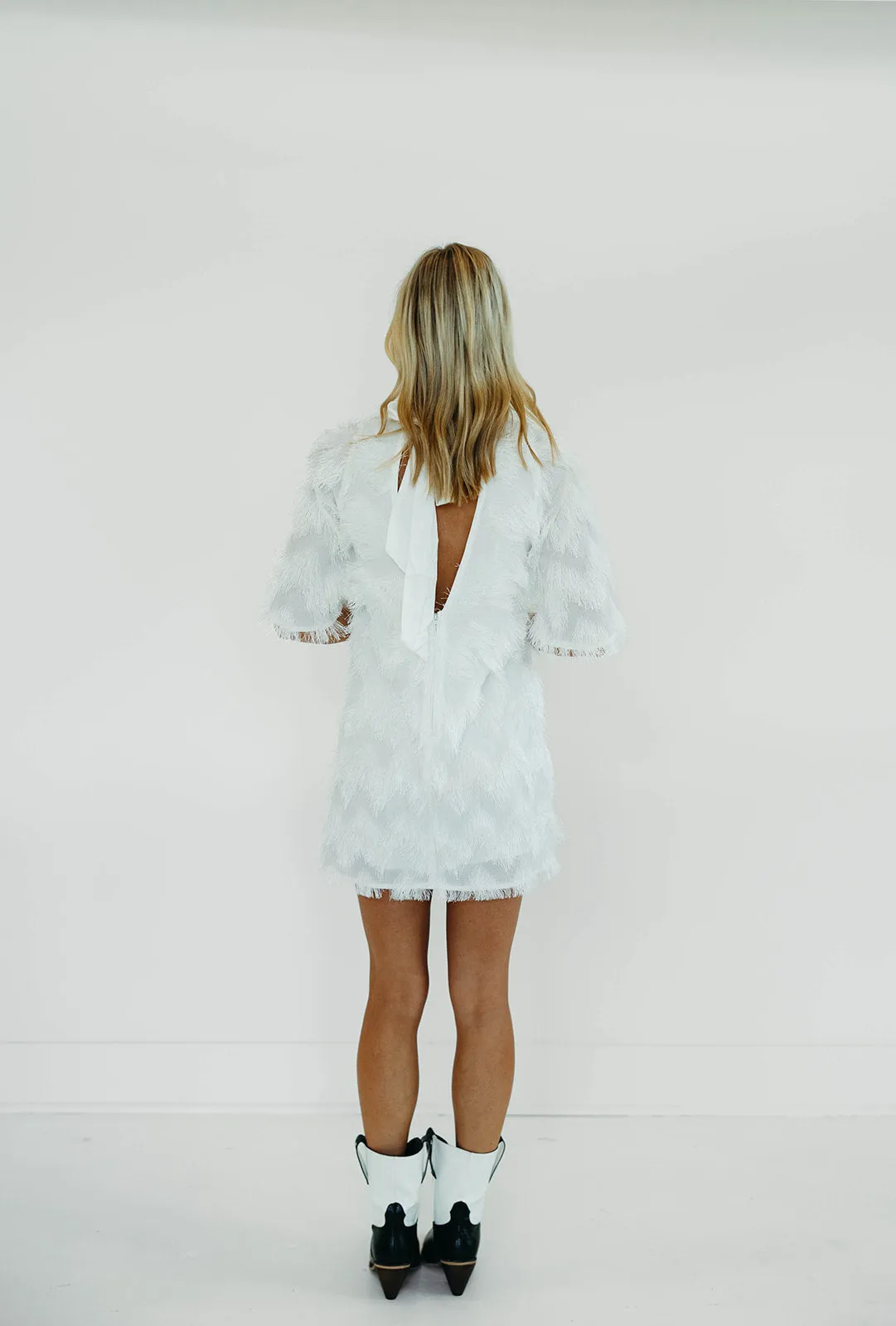 All Shook Up Fringe Dress - Ivory