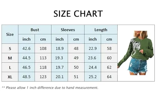 Angashion Women's Sweaters Casual Floral Printed Patchwork Long Sleeves Knitted Pullover Cropped Sweater Tops 182 Green Small