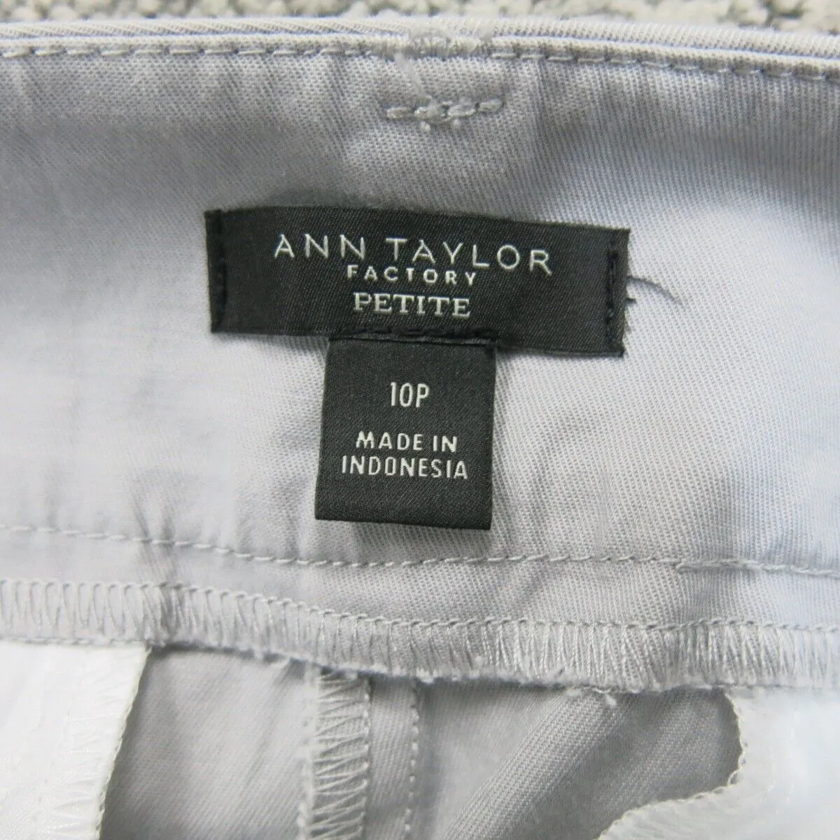 Ann Taylor Women Dress Pants Slim Straight Stretch High Rise Light Gray Size 10P