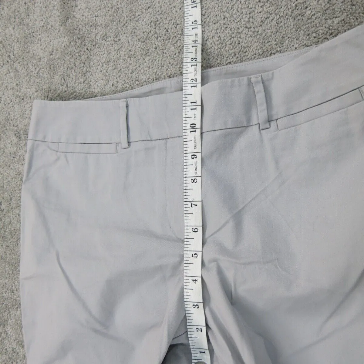 Ann Taylor Women Dress Pants Slim Straight Stretch High Rise Light Gray Size 10P