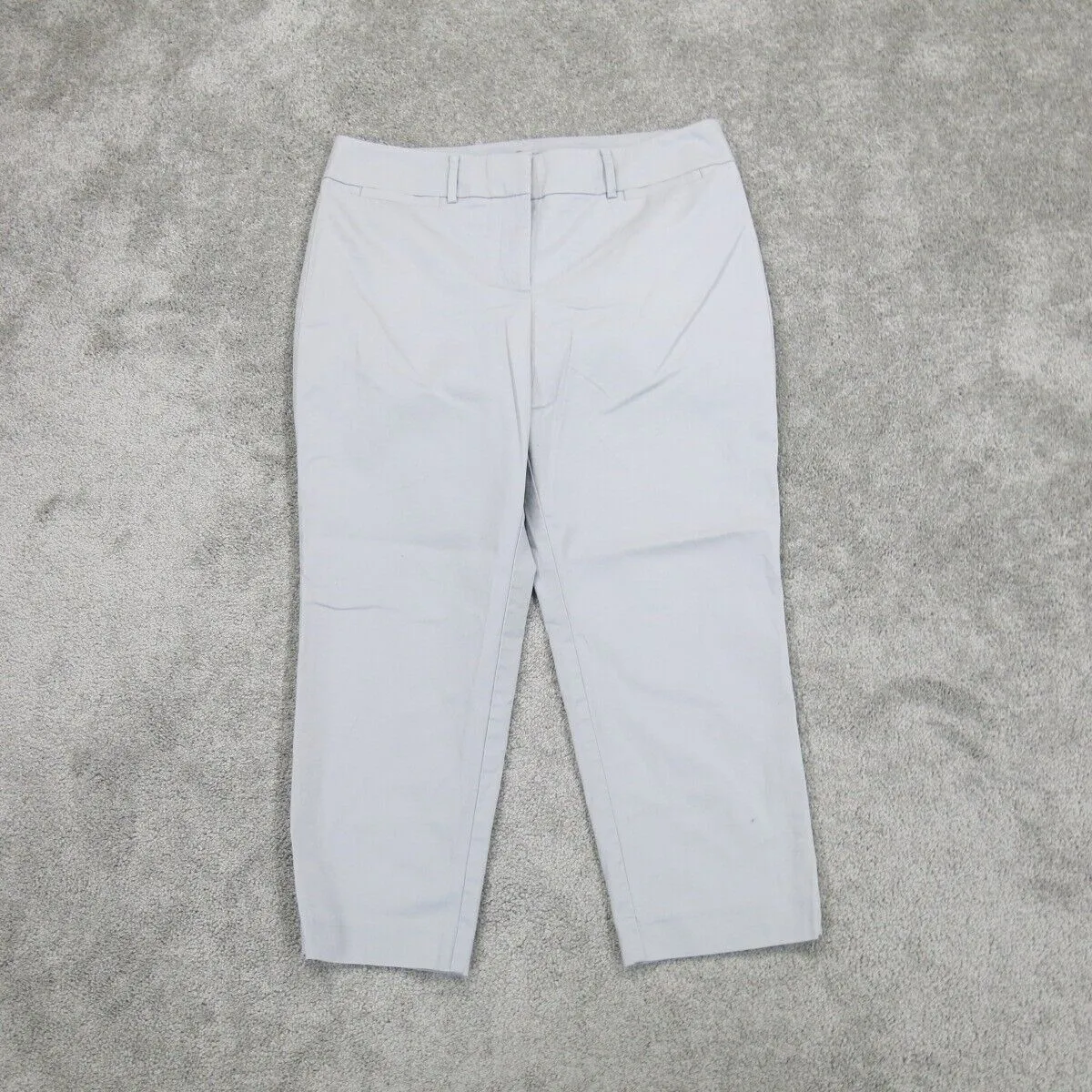 Ann Taylor Women Dress Pants Slim Straight Stretch High Rise Light Gray Size 10P