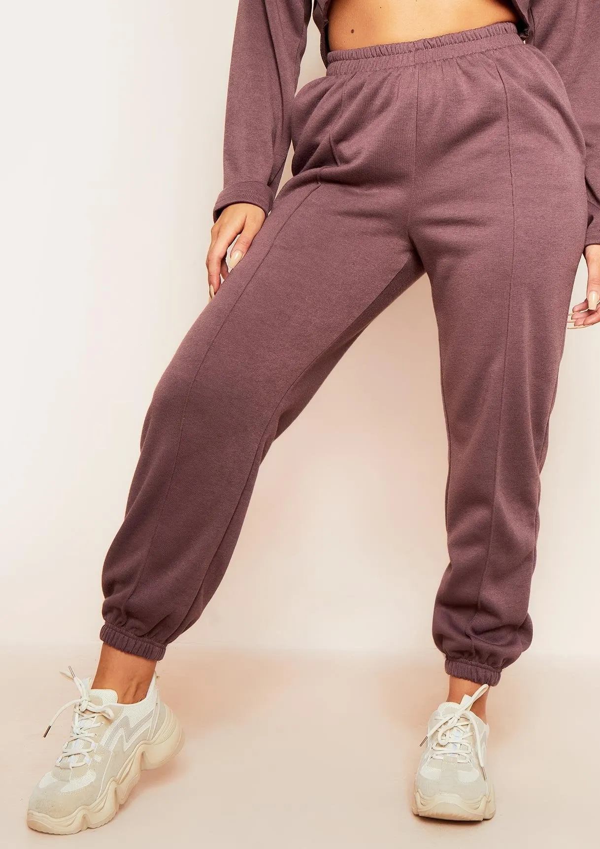 Anna Mocha Seam Detail Joggers