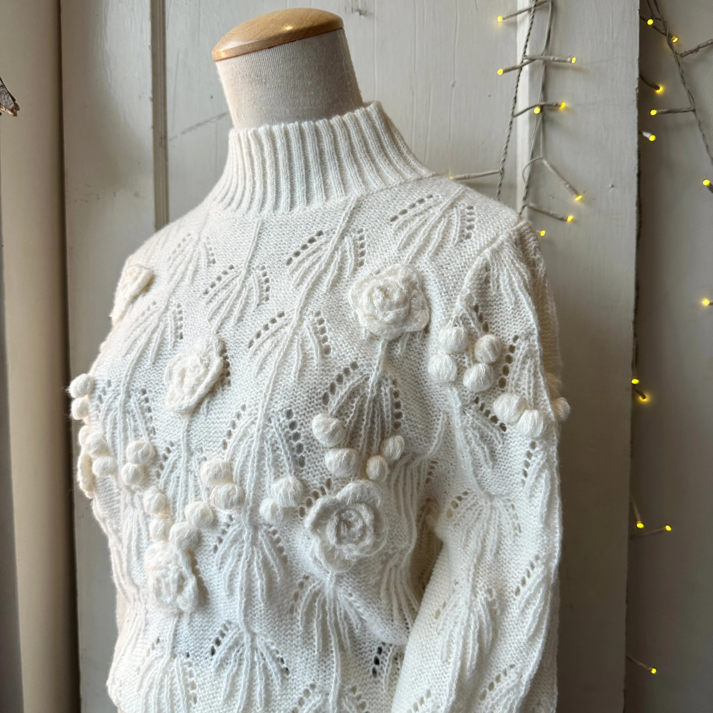 Astrid // Cream Flower Sweater