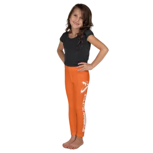 Athletic Apparatus Orange White logo White stitch Kid's Leggings
