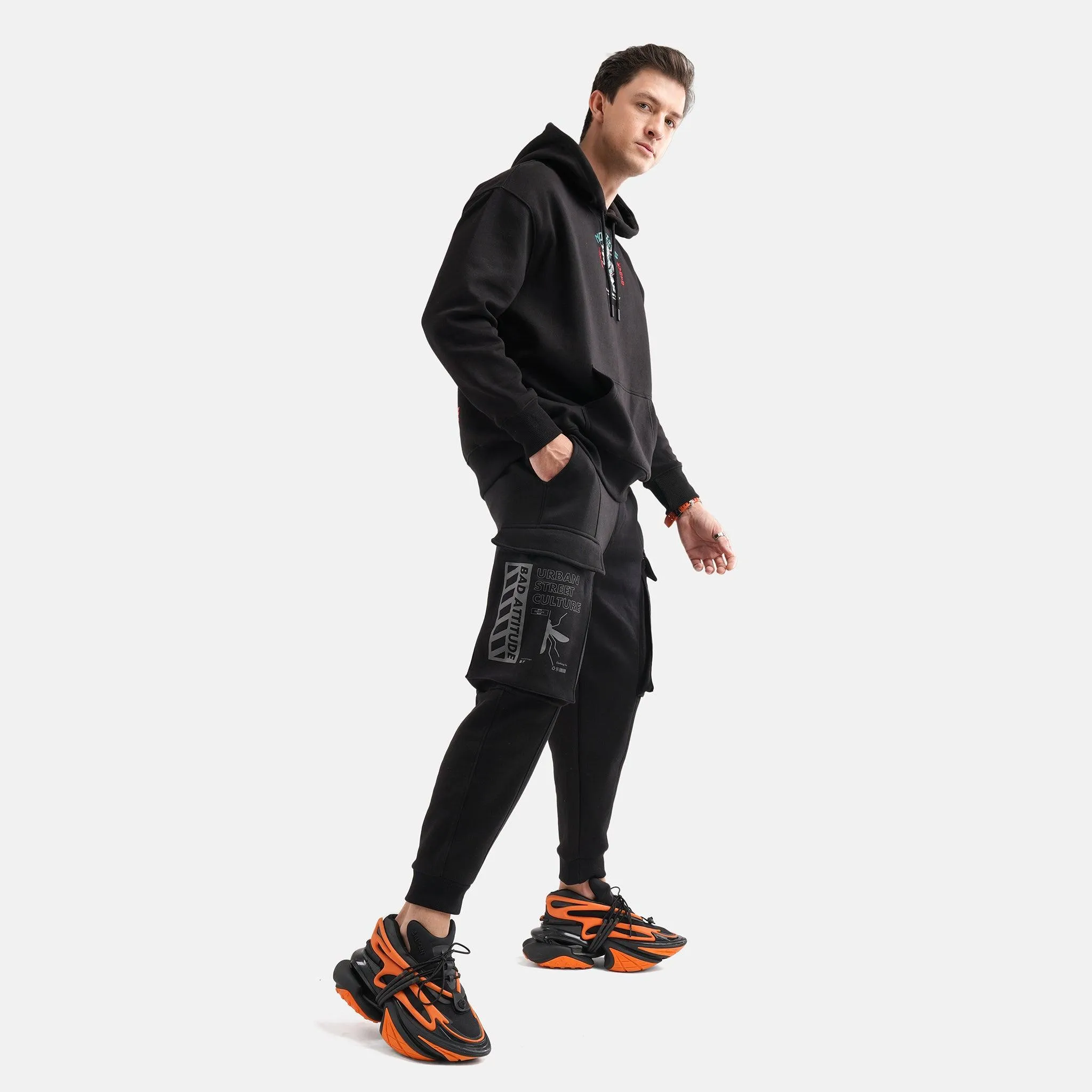 Bad Attitude Fleece Jogger in Black