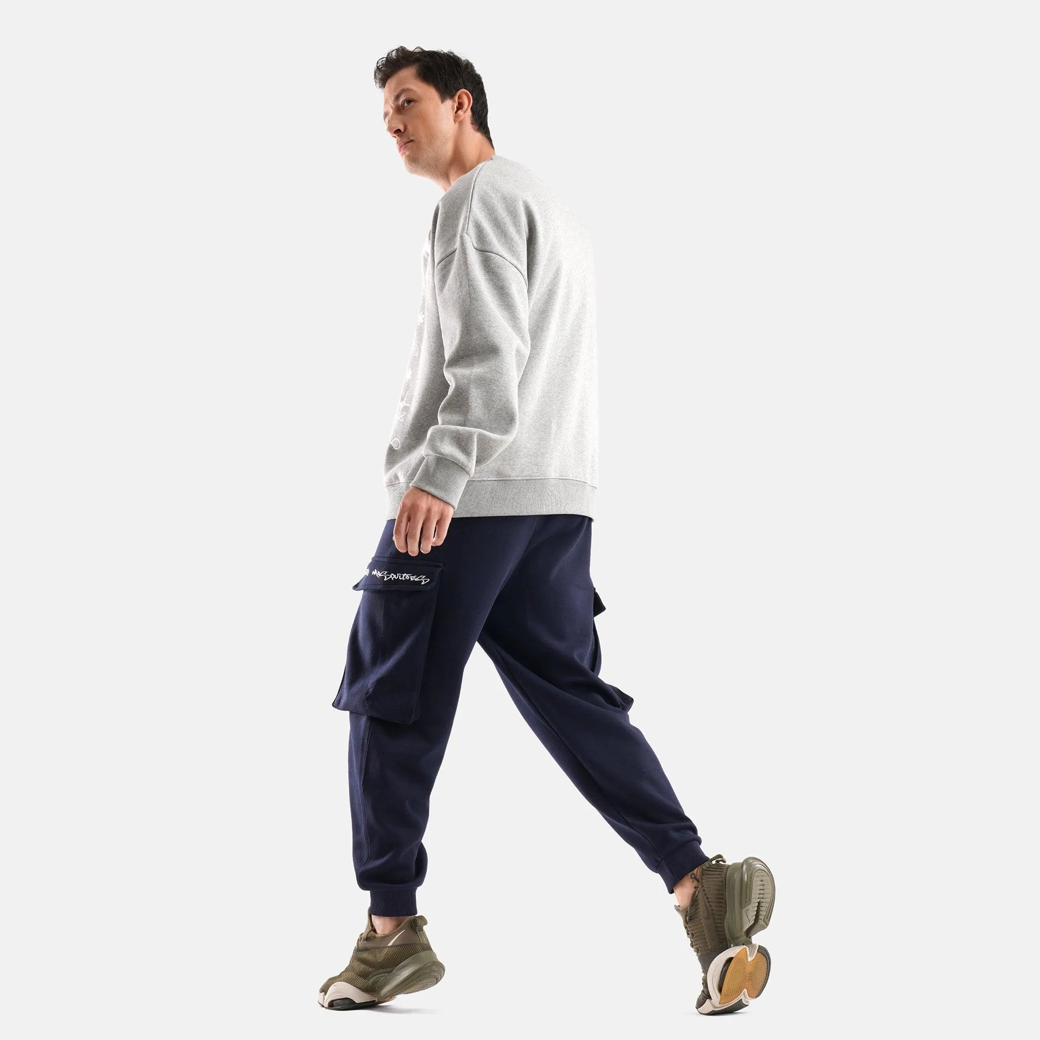 Bad Attitude Fleece Jogger in Navy