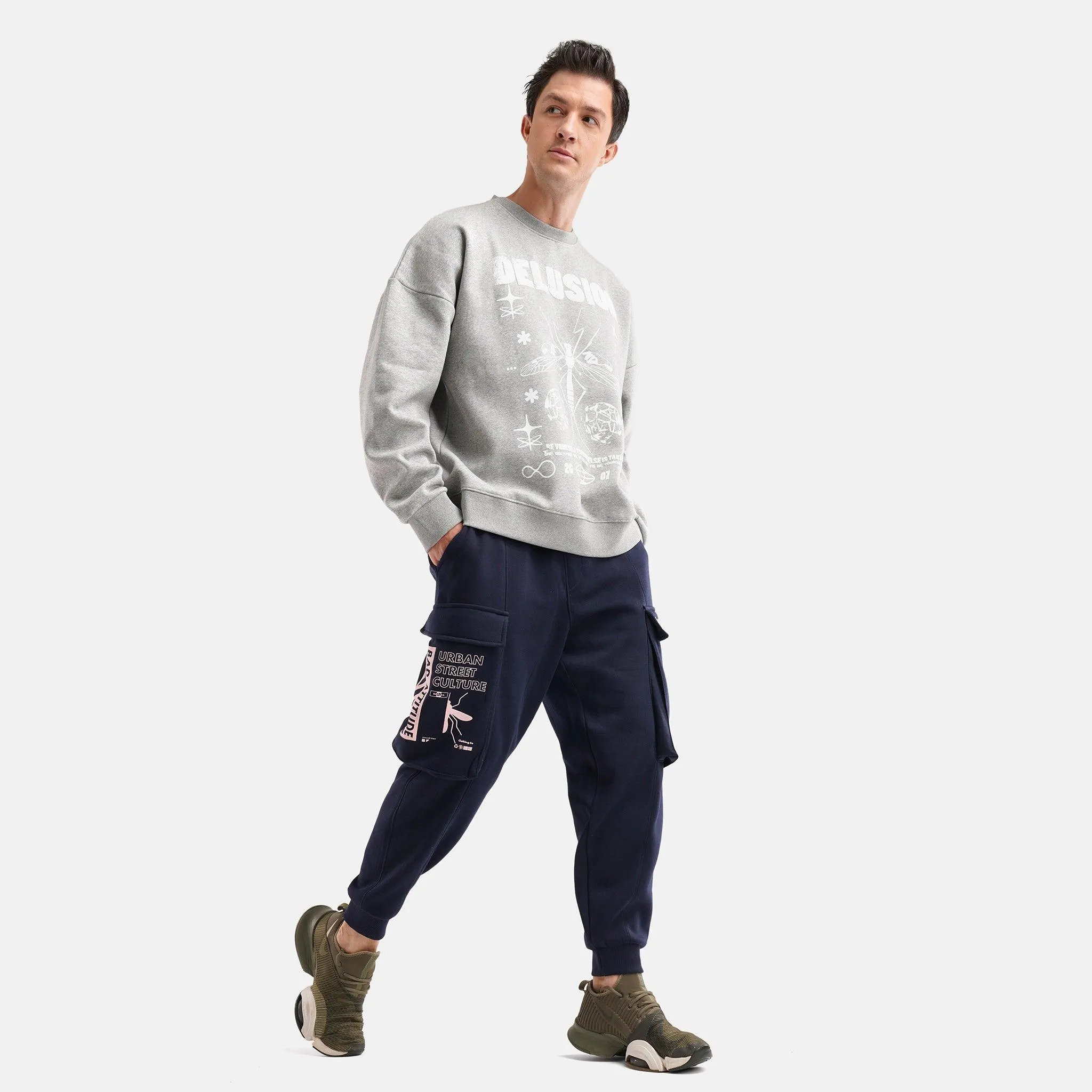 Bad Attitude Fleece Jogger in Navy