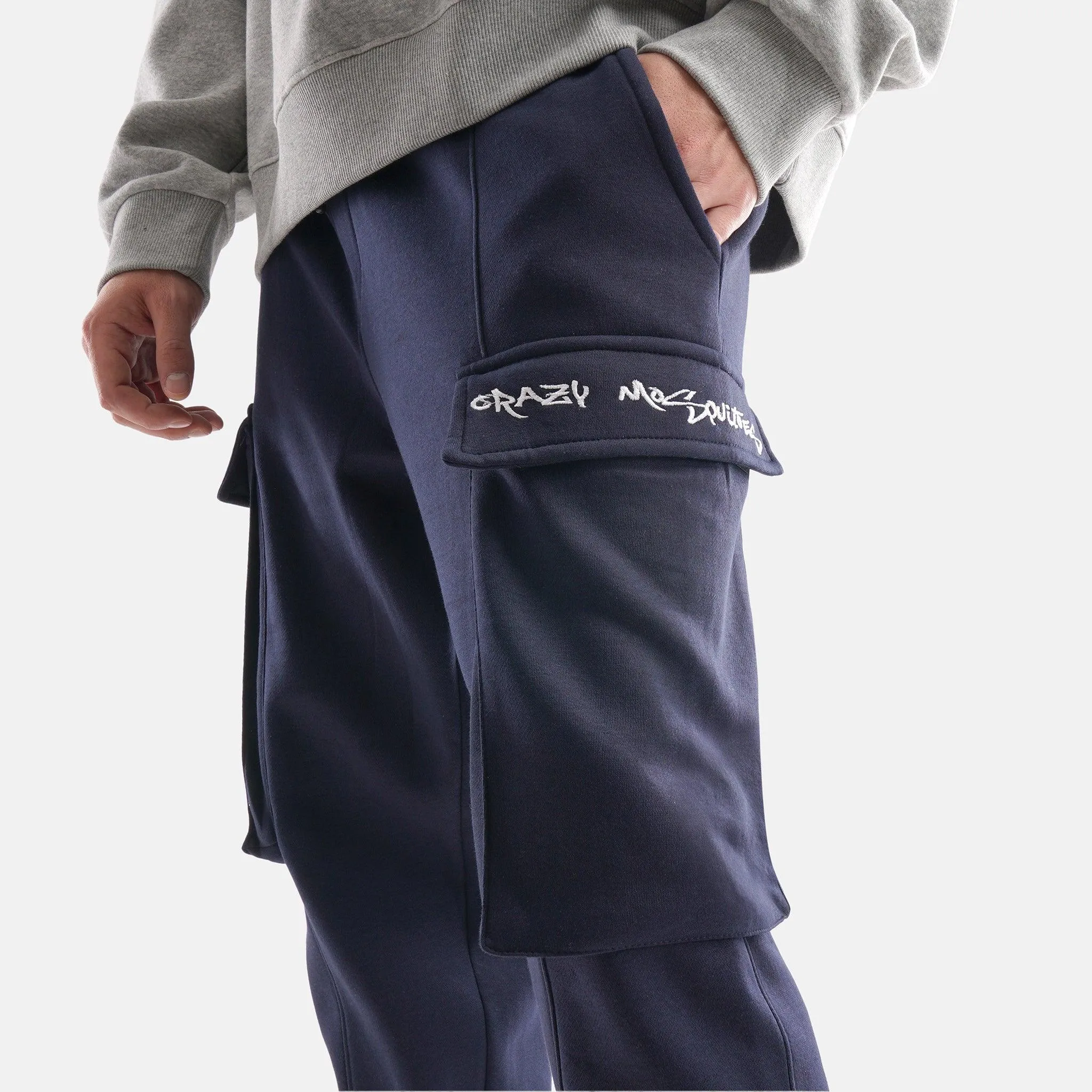 Bad Attitude Fleece Jogger in Navy