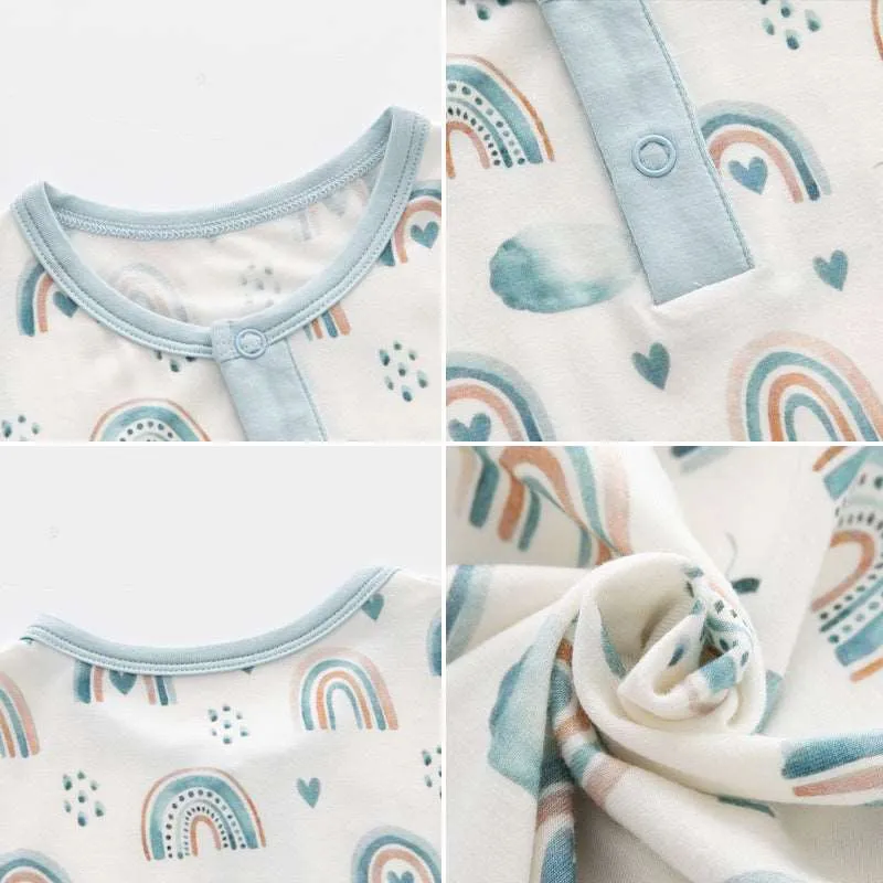 Bamboo Henley Sleeveless Bodysuit || Blue Rainbow