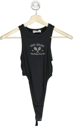 Bershka Black New Jersey Royal Tennis Club USA Bodysuit UK S