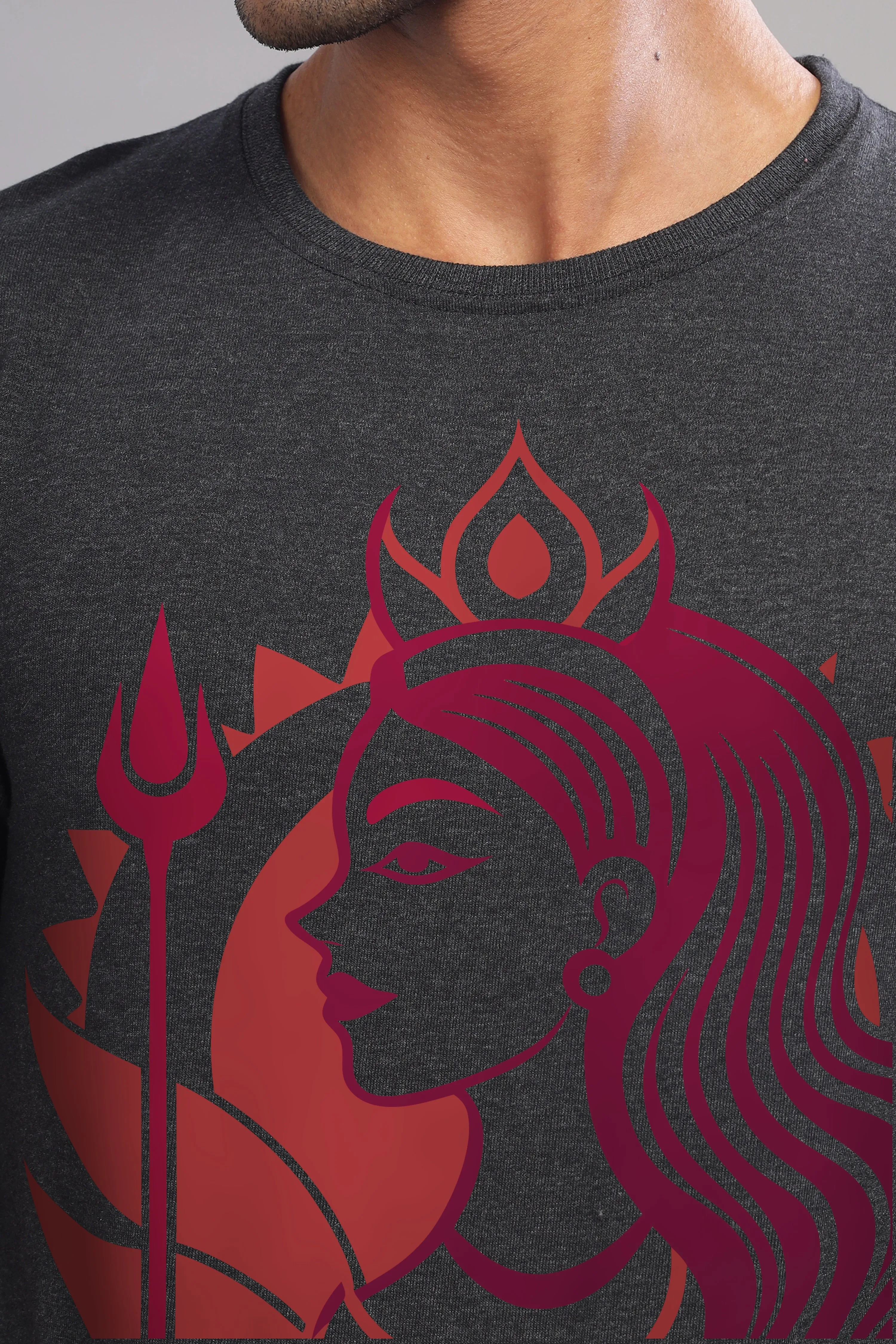 Bhavya - Eco-Blend Charcoal Crewneck Half Sleeve T-Shirt