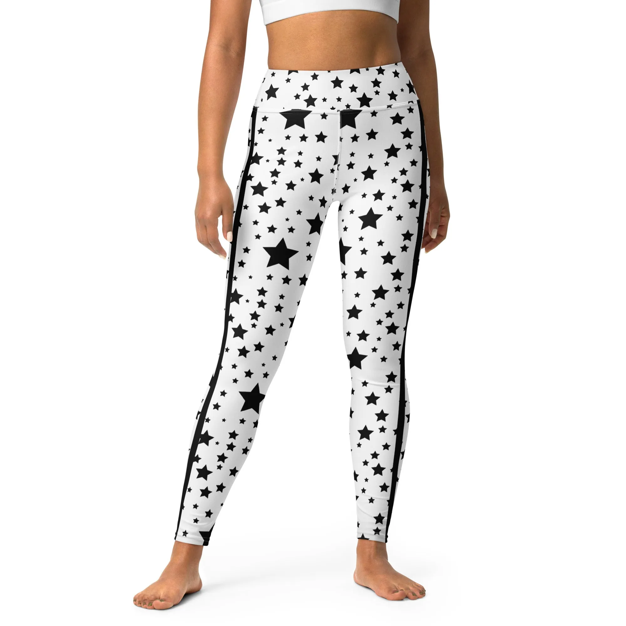 Black and White Stripe Yoga Leggings, lioness-love