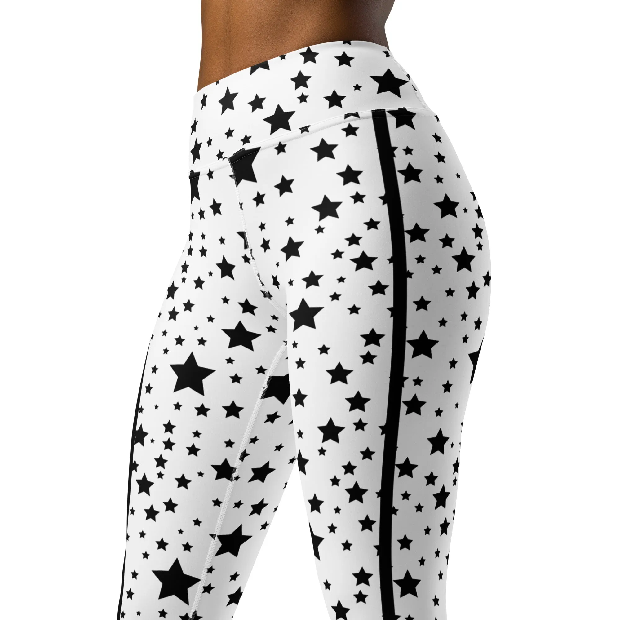 Black and White Stripe Yoga Leggings, lioness-love