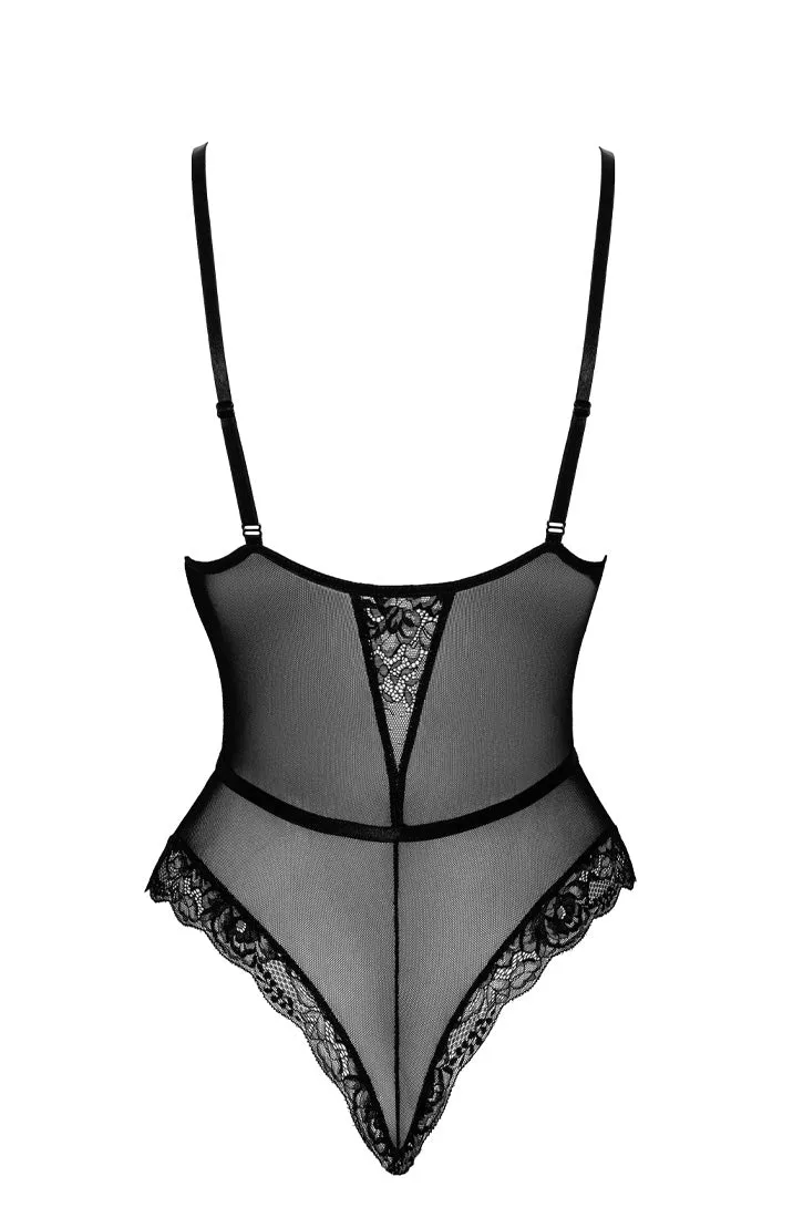 Black bodysuit with choker-strap - VIP Access