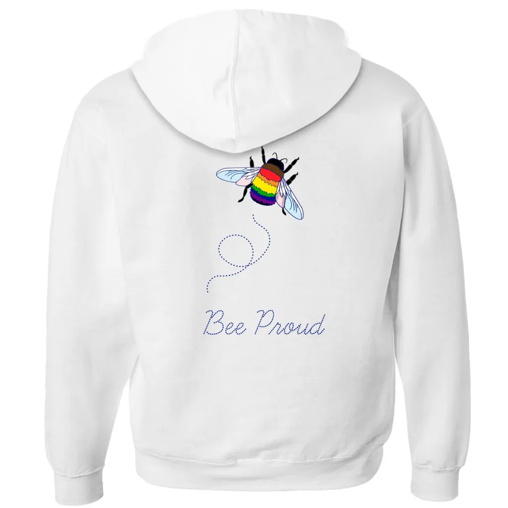 Bumblebee Pride Pun Zip-Up Hoodies - BACK DESIGN | Choose Your Flag and Pun | Bumblebee Hoodie | Lgbtqia
