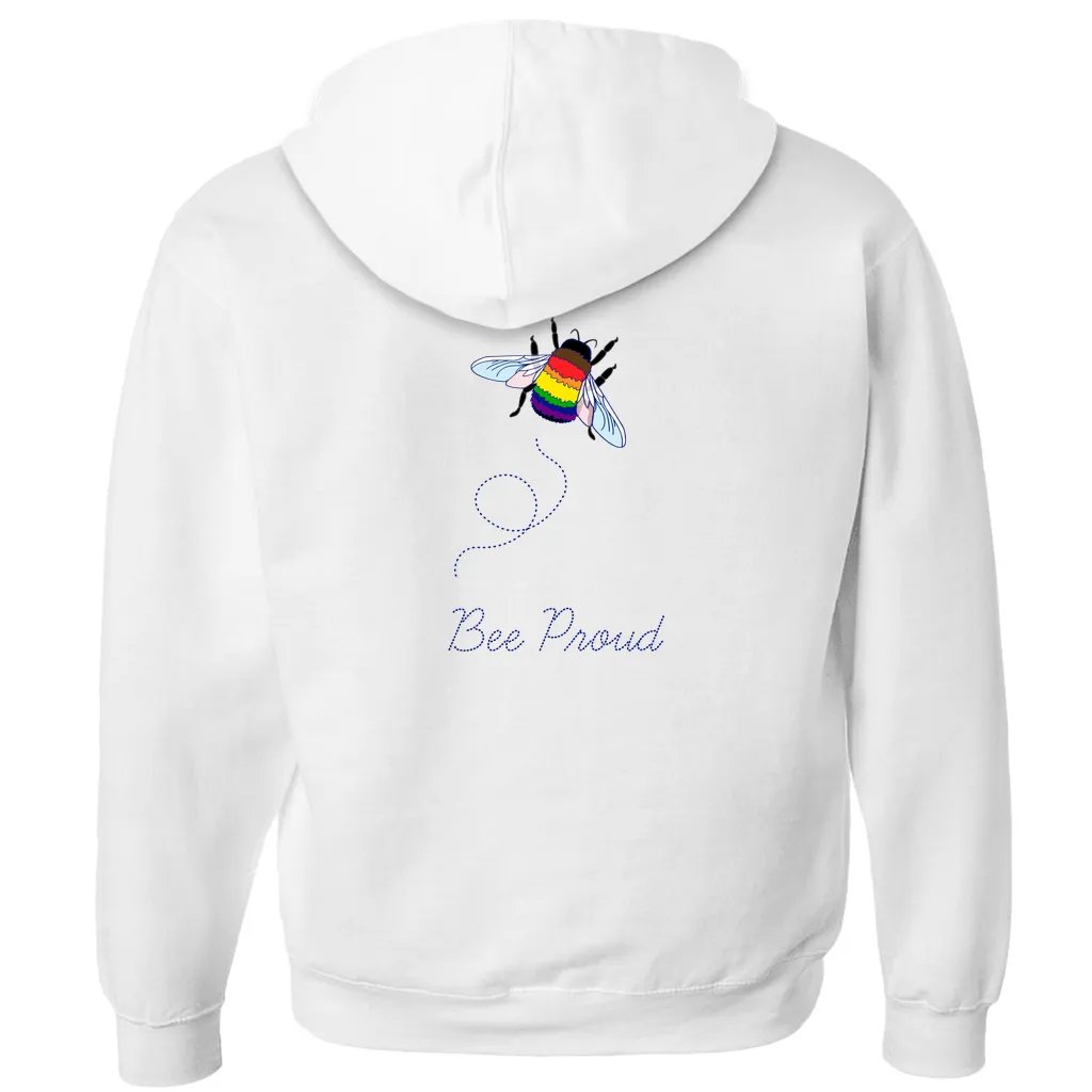 Bumblebee Pride Pun Zip-Up Hoodies - BACK DESIGN | Choose Your Flag and Pun | Bumblebee Hoodie | Lgbtqia