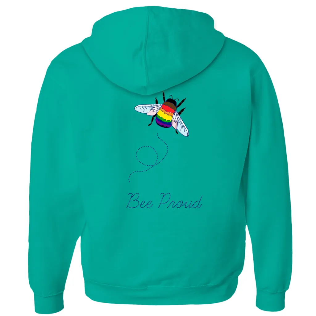 Bumblebee Pride Pun Zip-Up Hoodies - BACK DESIGN | Choose Your Flag and Pun | Bumblebee Hoodie | Lgbtqia