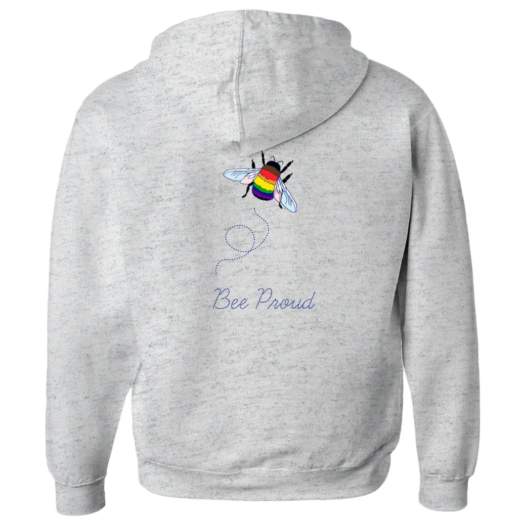 Bumblebee Pride Pun Zip-Up Hoodies - BACK DESIGN | Choose Your Flag and Pun | Bumblebee Hoodie | Lgbtqia