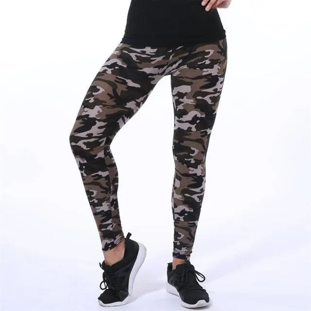 Camouflage Printing Elastic Leggings