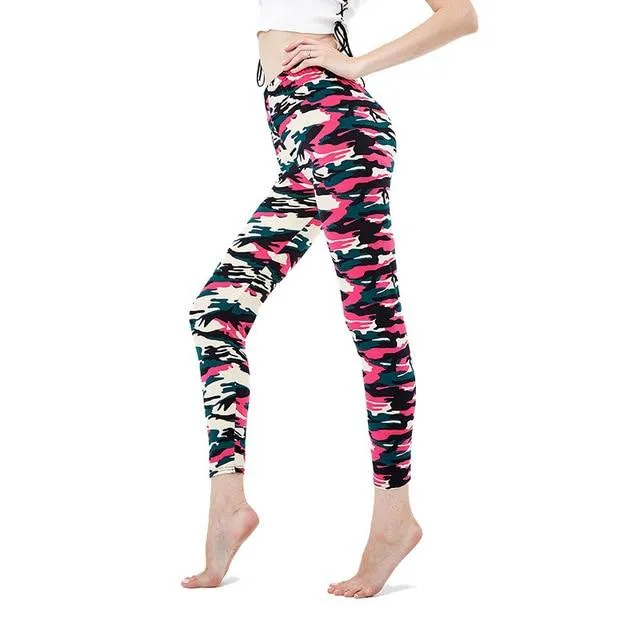 Camouflage Printing Elastic Leggings