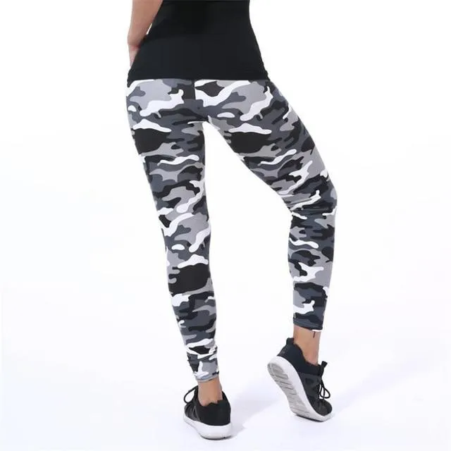 Camouflage Printing Elastic Leggings