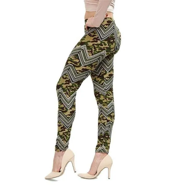 Camouflage Printing Elastic Leggings