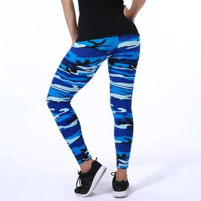 Camouflage Printing Elastic Leggings