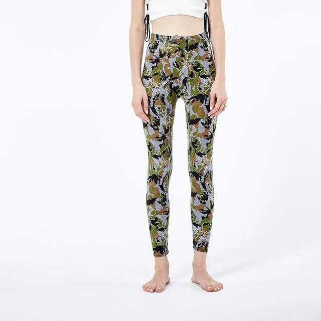 Camouflage Printing Elastic Leggings