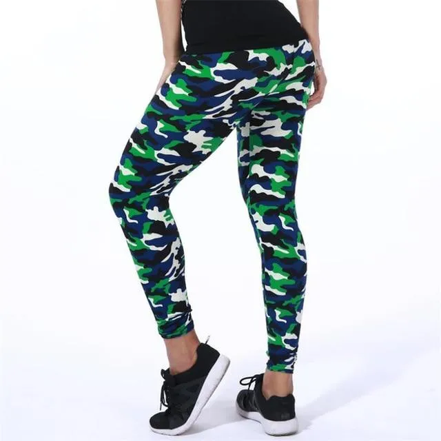 Camouflage Printing Elastic Leggings