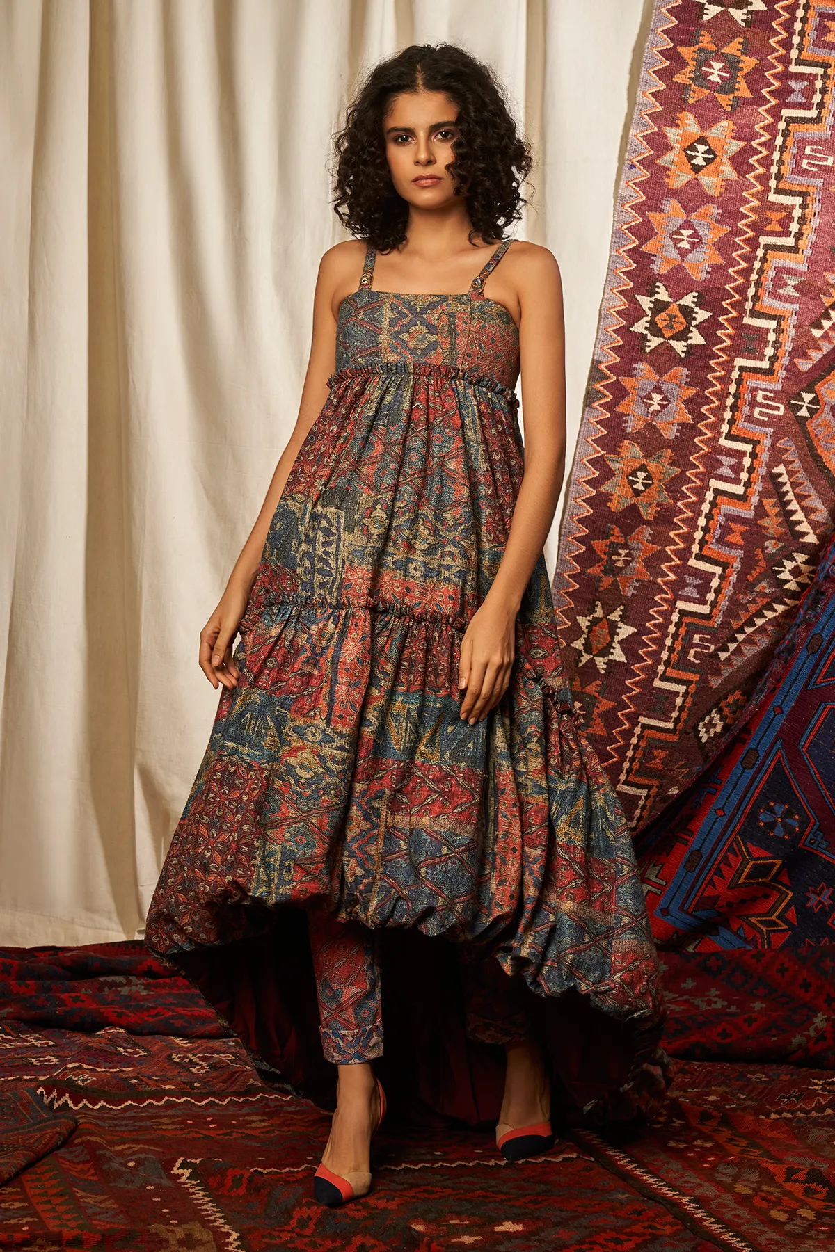 Carpet Print Cigarette Pants