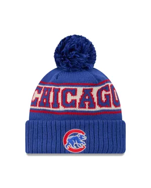 Chicago Cubs Walking Bear Retro Royal Blue Knit Pom Pom