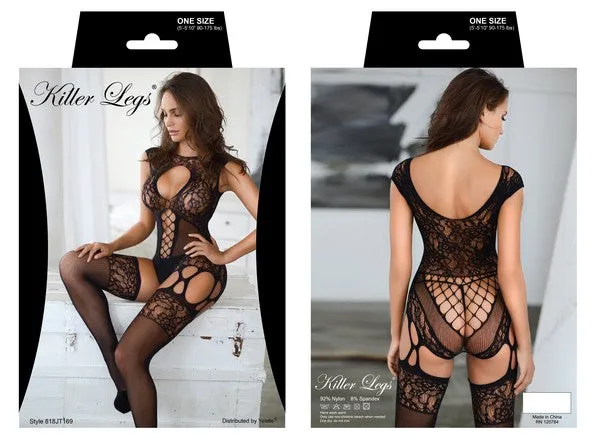 Choker Cut-Out Fishnet Bodysuit
