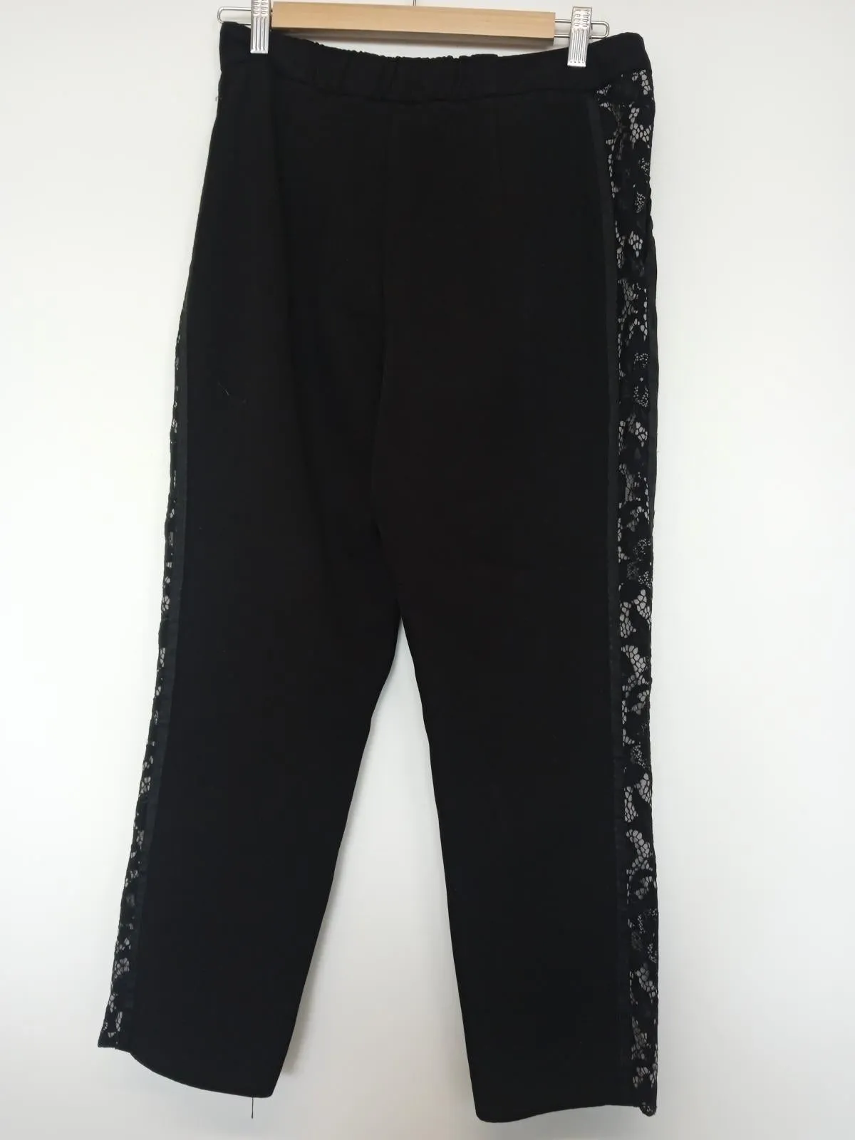 COAST Ladies Black Flortal Side Detail Zip Fly Trousers W28L25