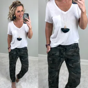 Comfy in Camo Joggers: Olive