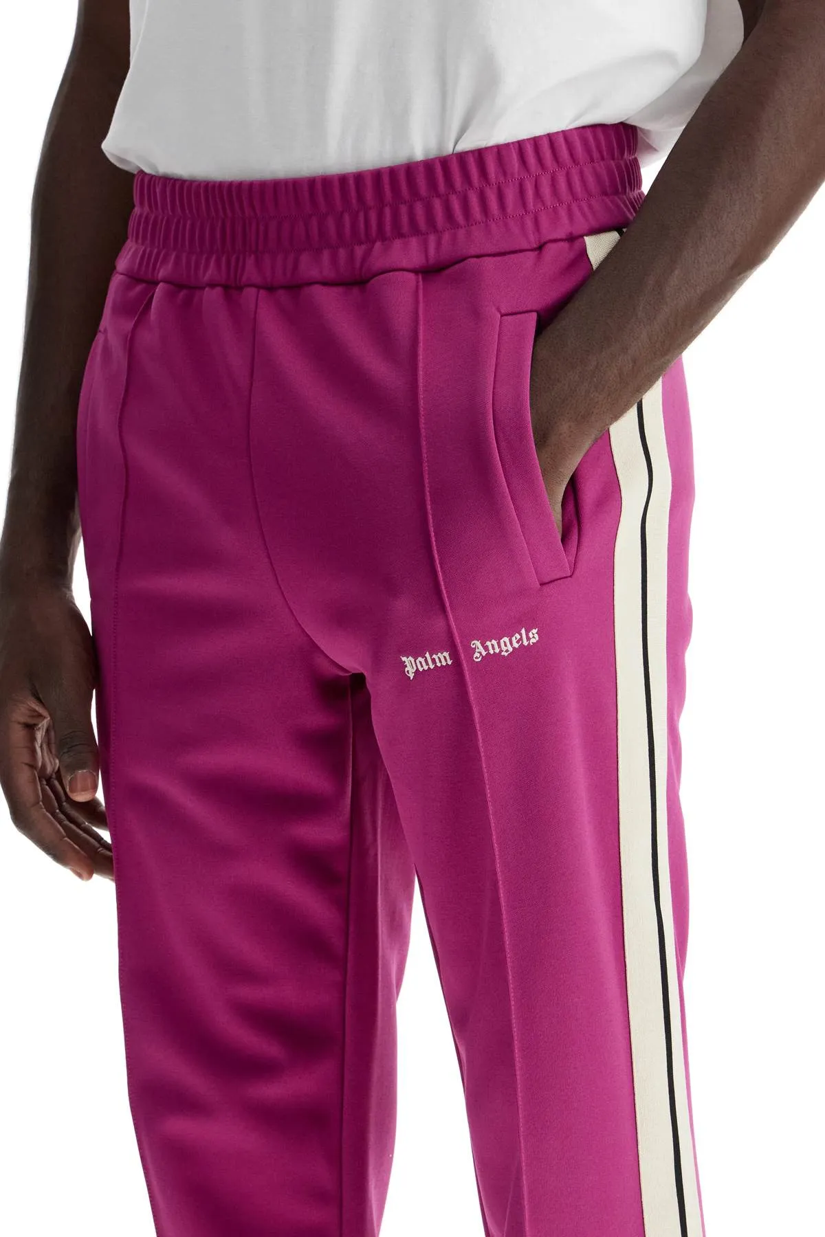 contrast band joggers with track in