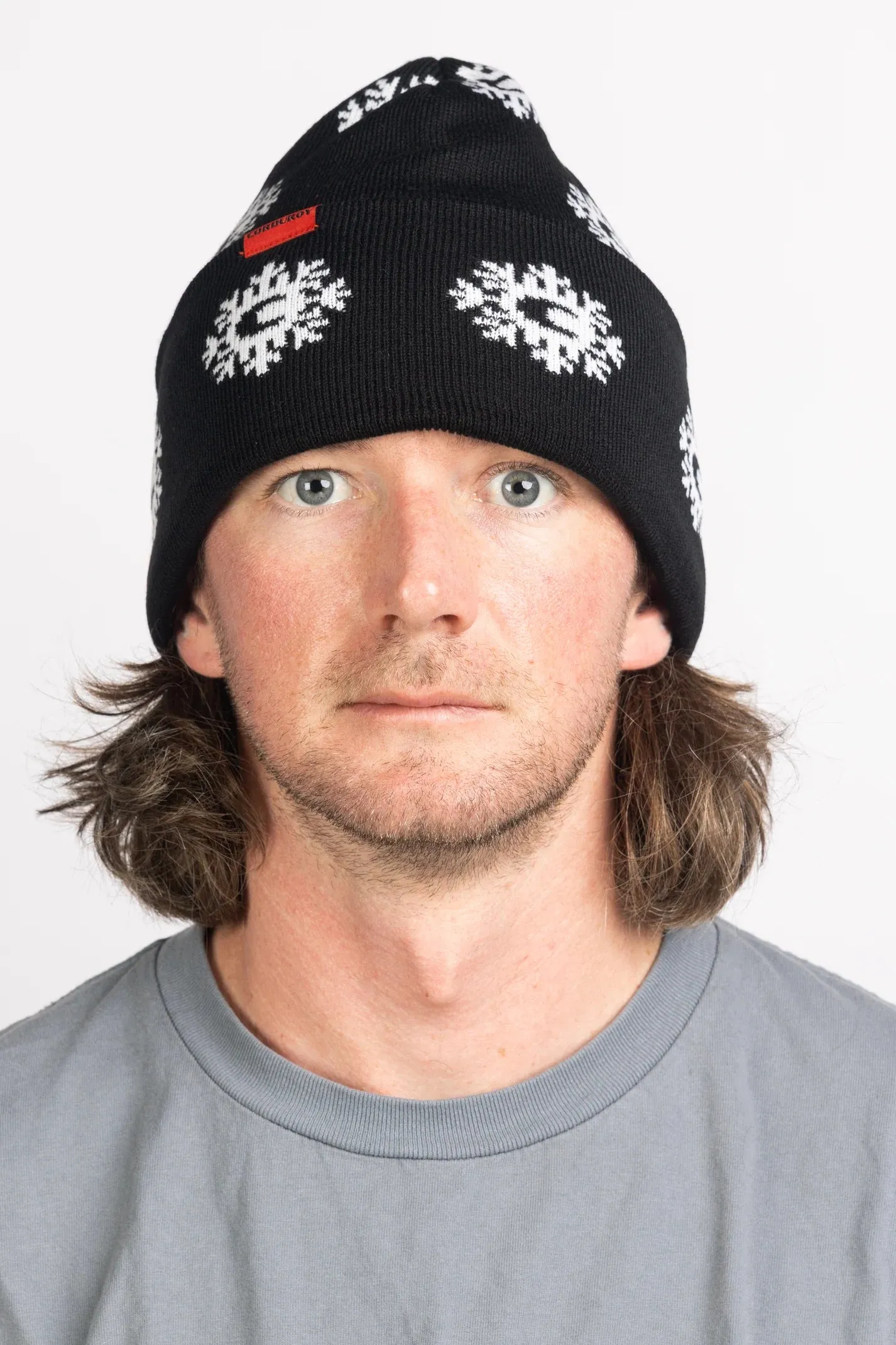 CORDUROY - MONOGRAM BEANIE BLACK