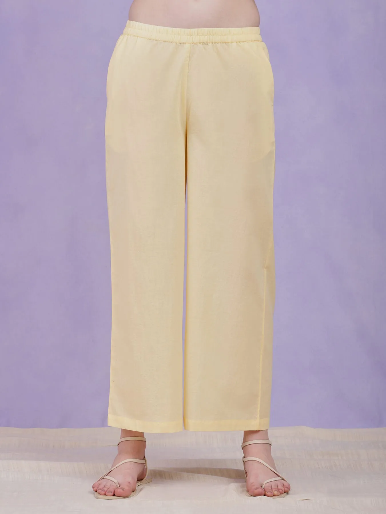 Cotton Jacquard Floral Kurta Set - Yellow