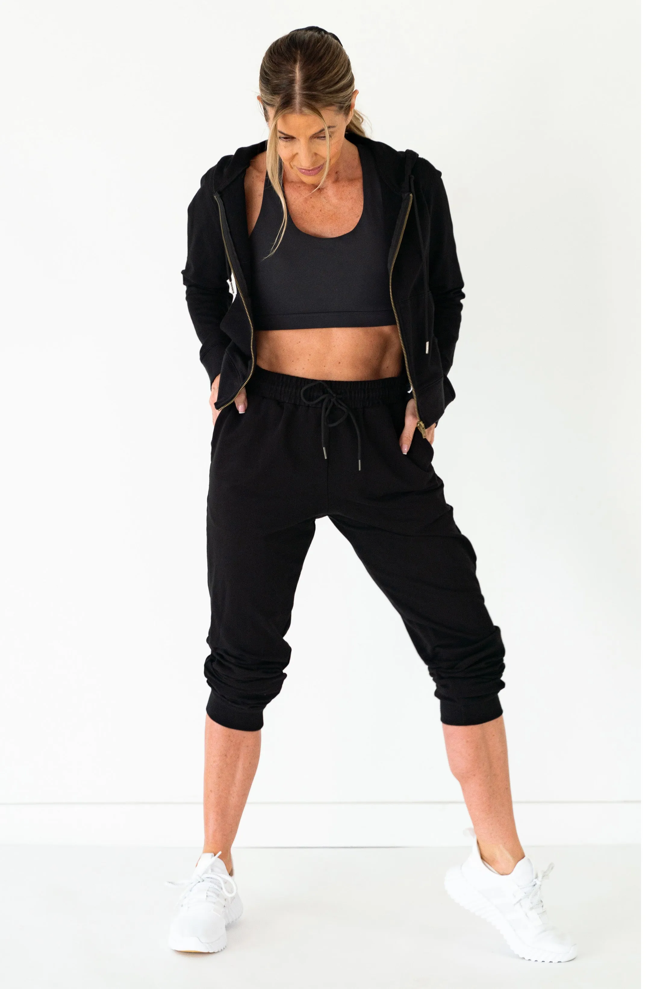Crop Hoodie | Black
