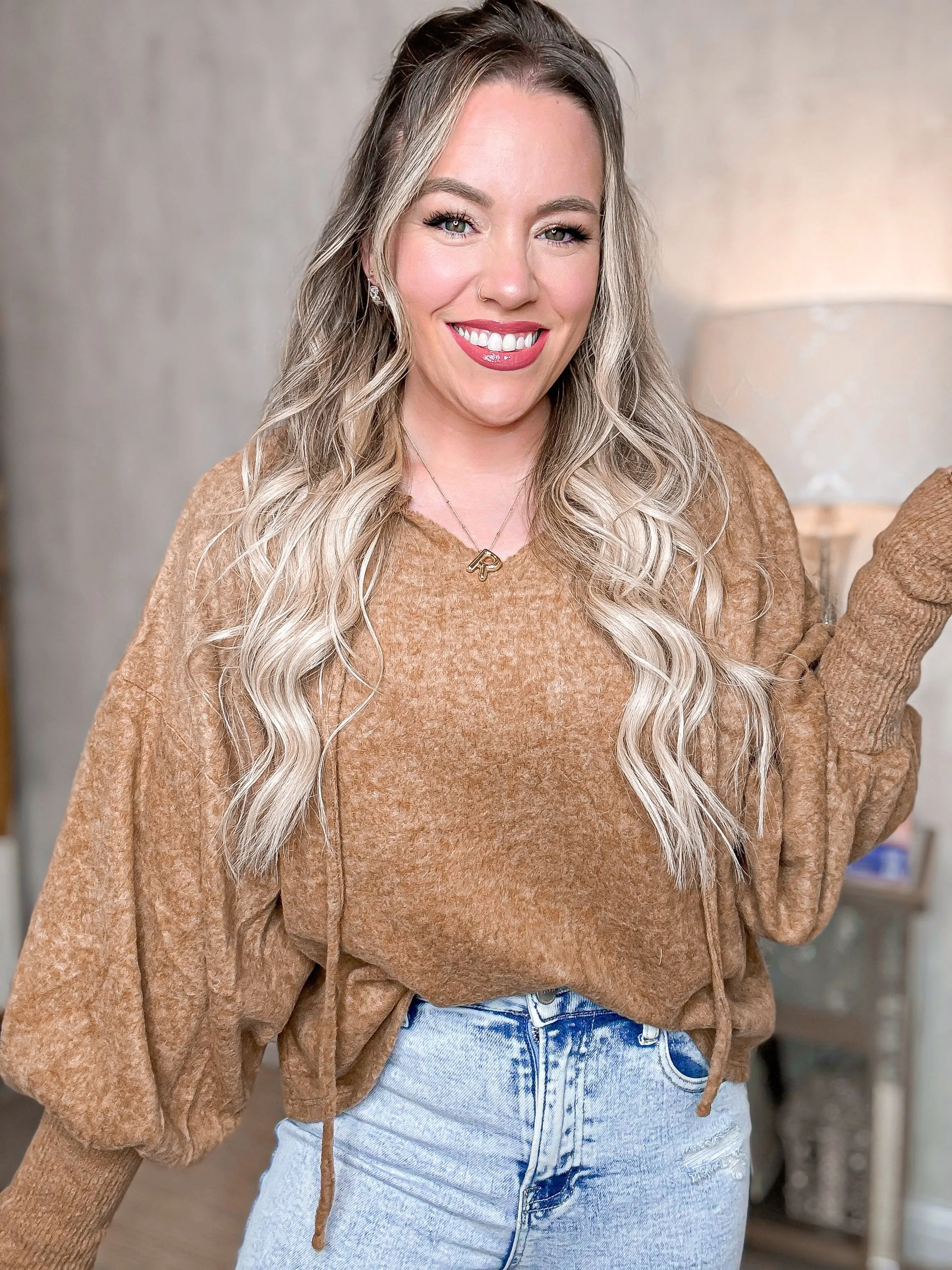 Desert Breeze Drop Shoulder Cropped Hoodie