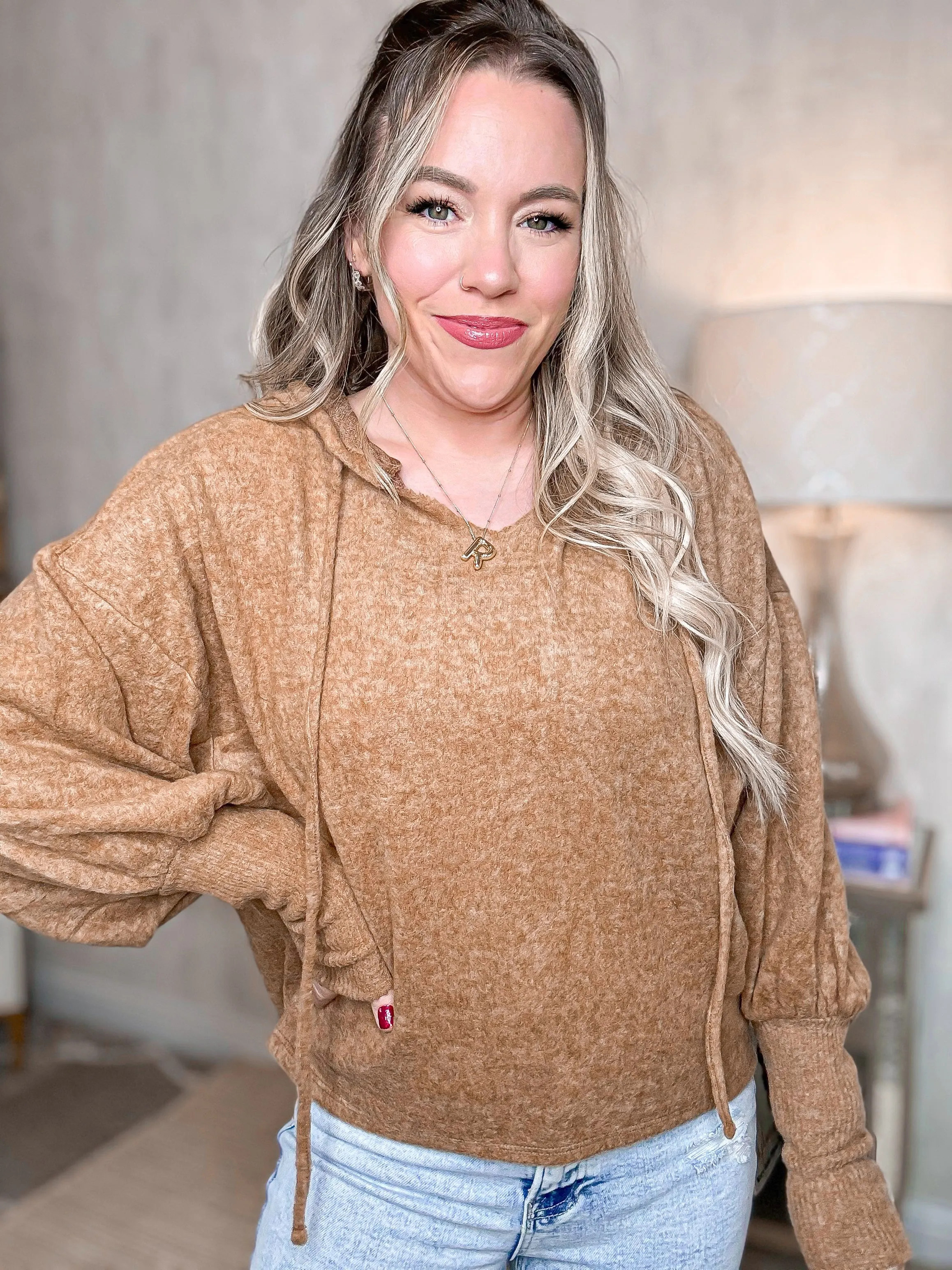 Desert Breeze Drop Shoulder Cropped Hoodie