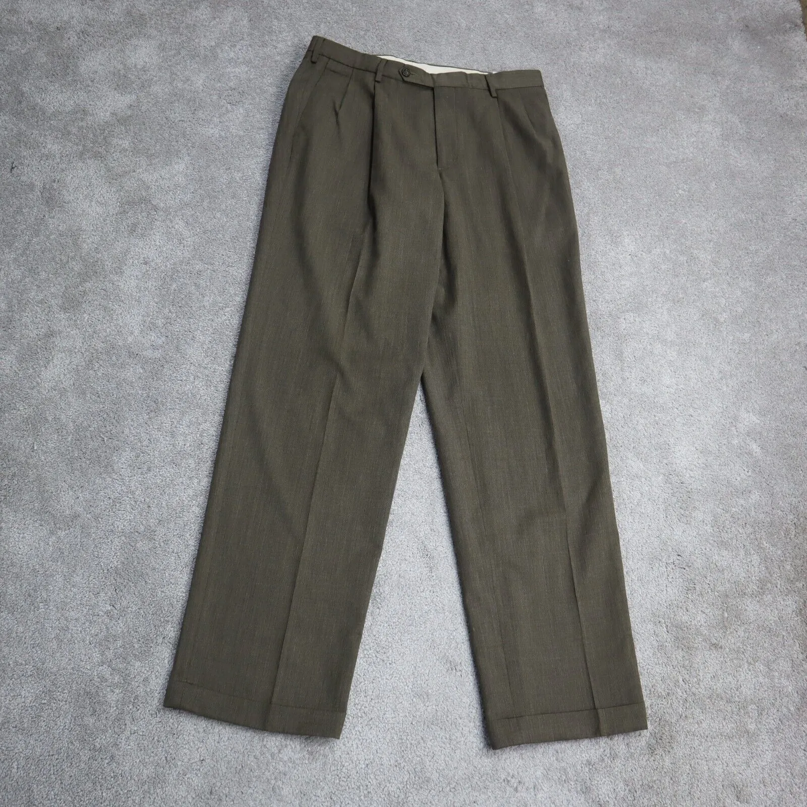 Dockers Mens Dress Pants Straight Leg Mid Rise Pockets Clay Green Size W34XL34