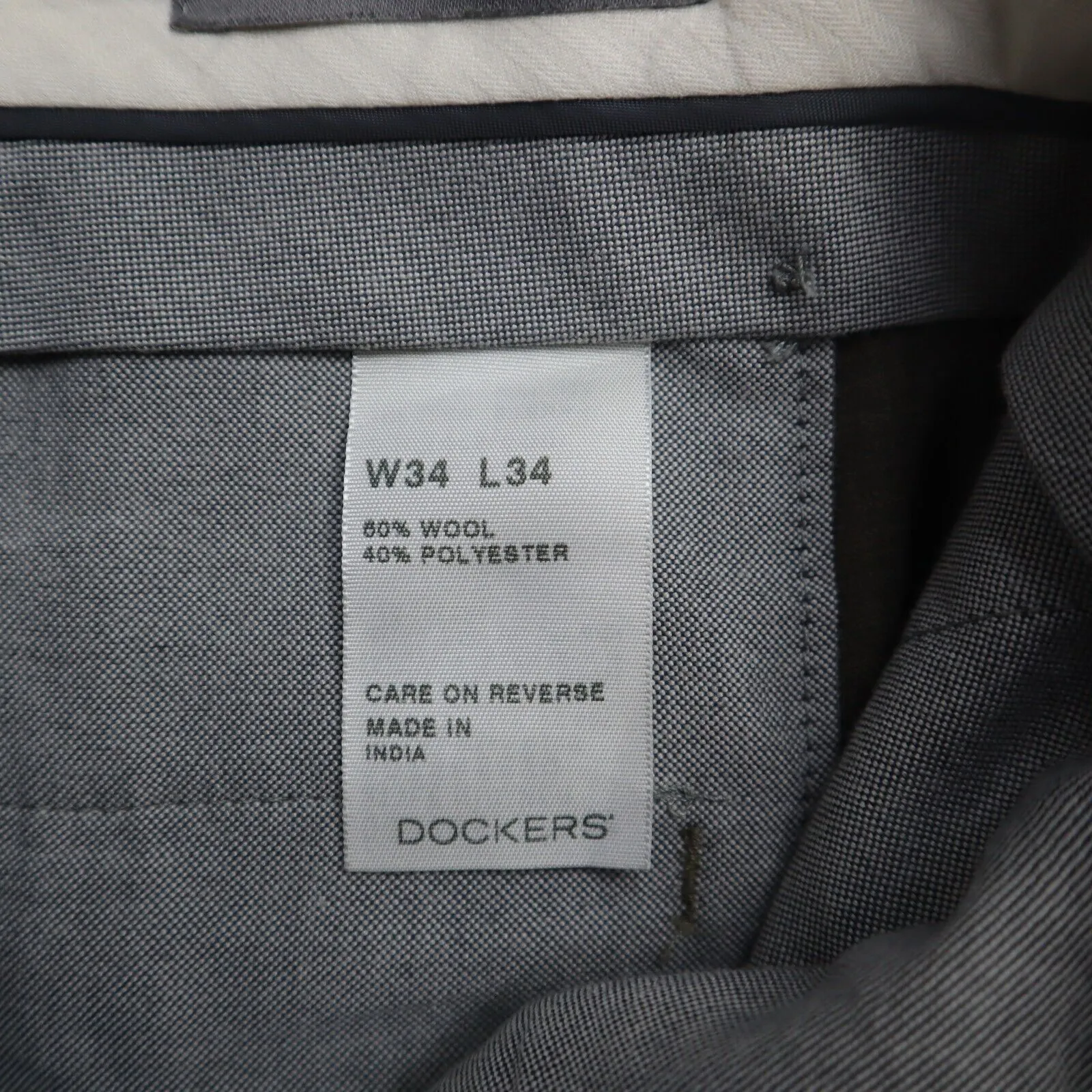 Dockers Mens Dress Pants Straight Leg Mid Rise Pockets Clay Green Size W34XL34